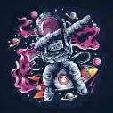 Framed Mini Paint by Numbers - Space Astronaut