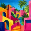 Framed Mini Paint by Numbers - Colorful Mexico