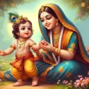 Bal Makhan Chor With Mahiya Yashoda - Rolled Paint By Numbers 