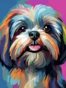  Colourful Dog - Rolled Paint By Numbers 