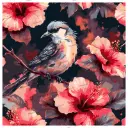 Bird and Hibiscus - Rolled Paint By Numbers