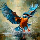 Hunting Kingfisher - Rolled Paint By Numbers