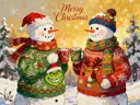 Snowmen At Christmas - Rolled Paint By Numbers