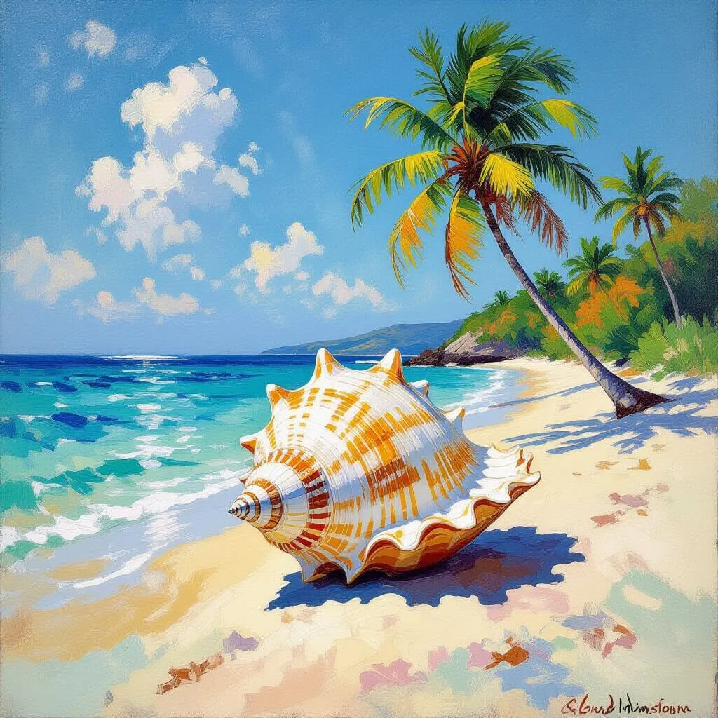 Sea Shell At The Beach - Rolled Paint By Numbers