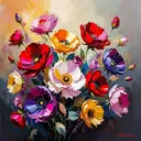 Bunch Of Flowers - Rolled Paint By Numbers