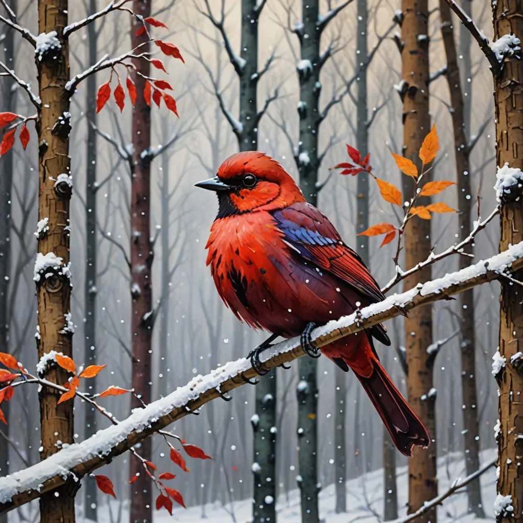 Snow Bird - Rolled Paint By Numbers