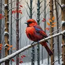 Snow Bird - Rolled Paint By Numbers