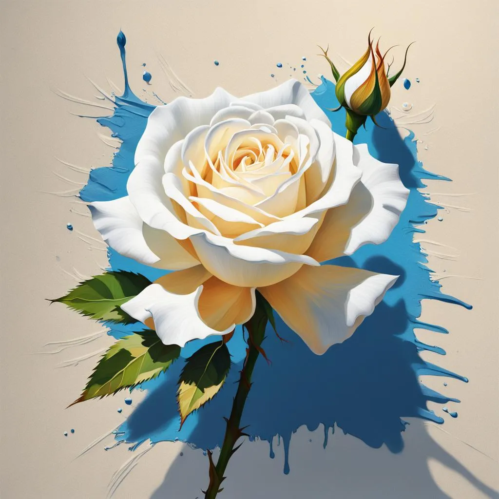 White Rose - Rolled Paint By Numbers