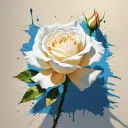 White Rose - Rolled Paint By Numbers