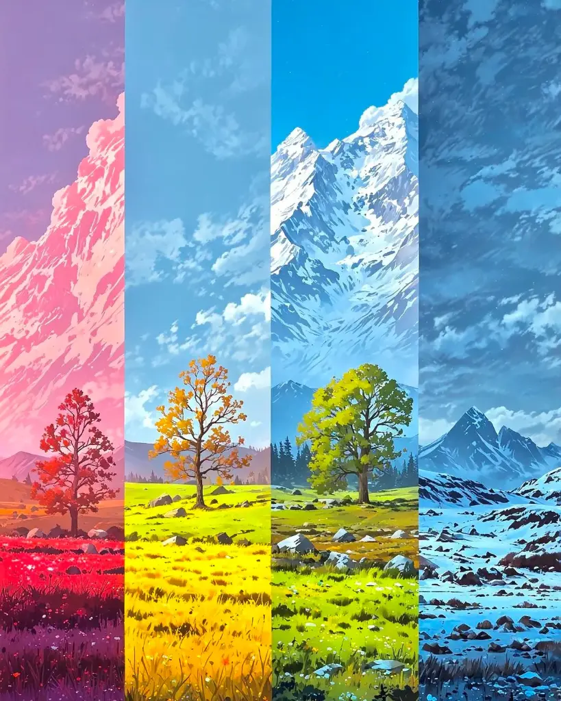 4 Seasons - Rolled Paint By Numbers