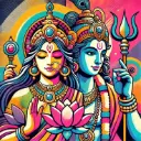 Vishnu And Laxmi - Rolled Paint By Numbers