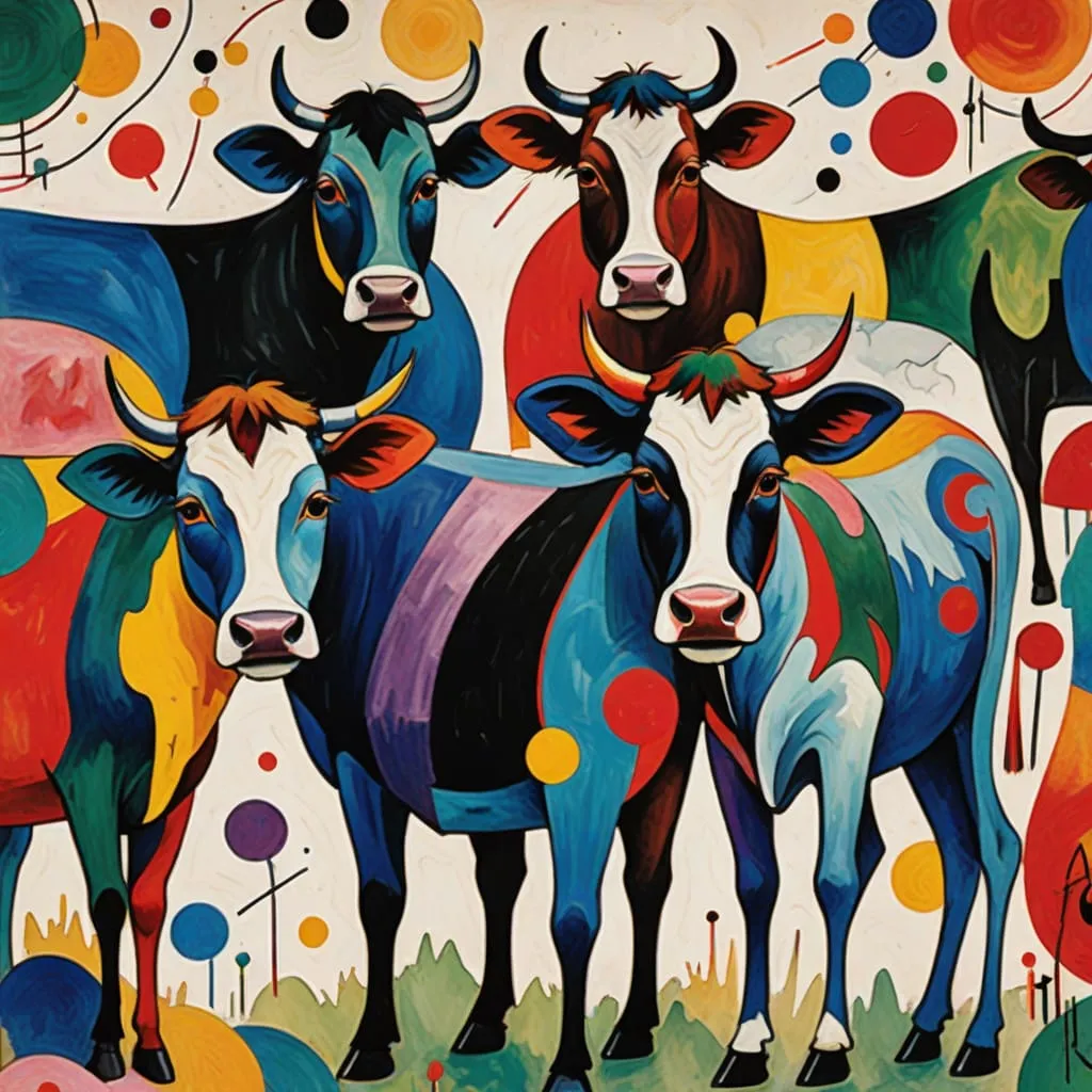 Colorful Cows - Rolled Paint By Numbers