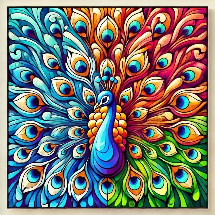 Artistic Peacock - Rolled Paint By Numbers