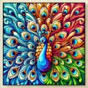 Artistic Peacock - Rolled Paint By Numbers