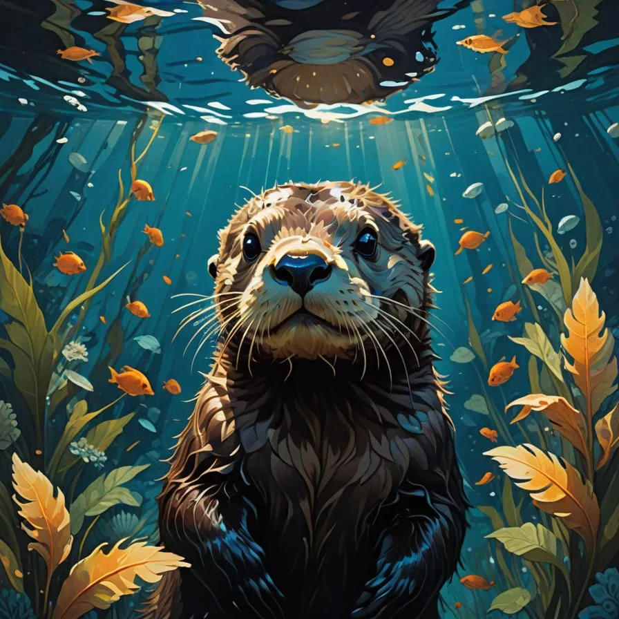 Happy Otter - Rolled Paint By Numbers