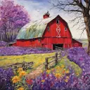 Red Barn - Rolled Paint By Numbers