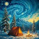 Camping In Stars - Rolled Paint By Numbers