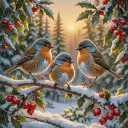 Robins In Winters - Rolled Paint By Numbers