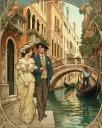 Couple In Venice - Rolled Paint By Numbers