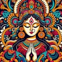 Maa Durga - Rolled Paint By Numbers