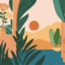 Rolled Mini Paint by Numbers - Colorful Sunrise