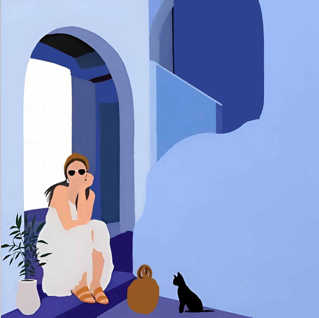 [MINI-25] Rolled Mini Paint by Numbers - Holiday in Greece (Rolled Canvas)