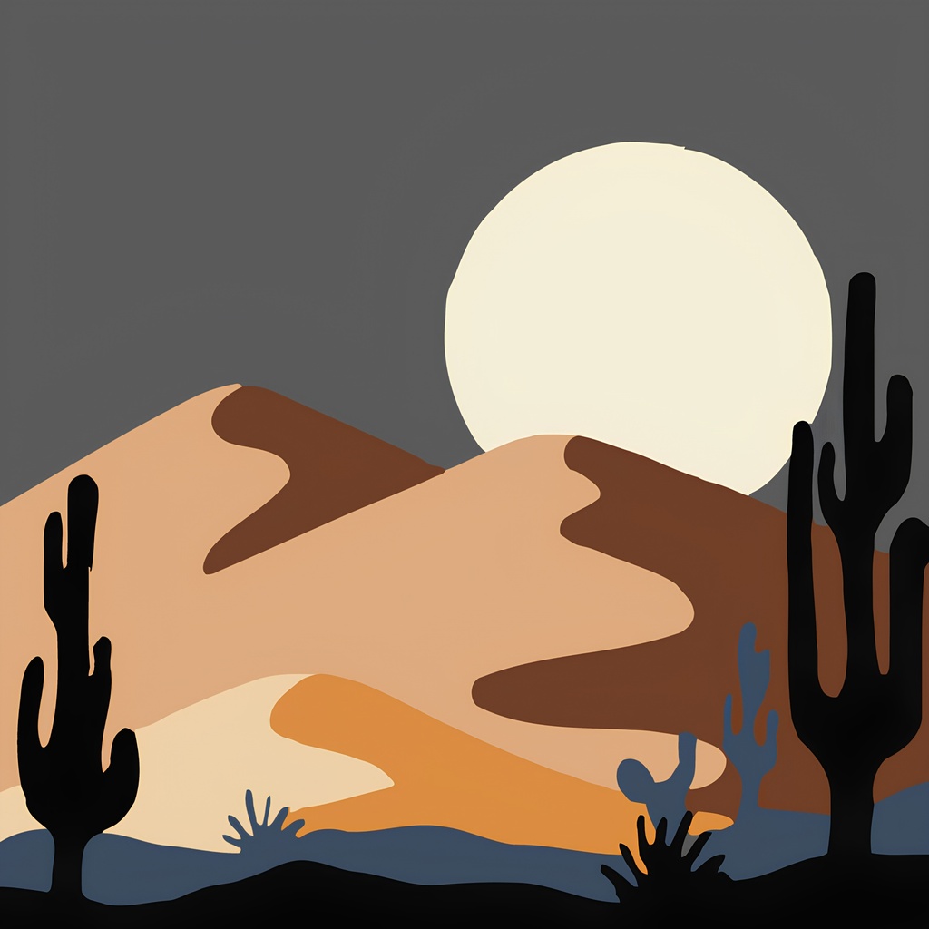 [MINI-26] Rolled Mini Paint by Numbers - Desert Night (Rolled Canvas)