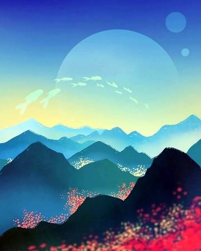 [WAC1-1] Mystical Sunrise - Rolled Paint By Numbers