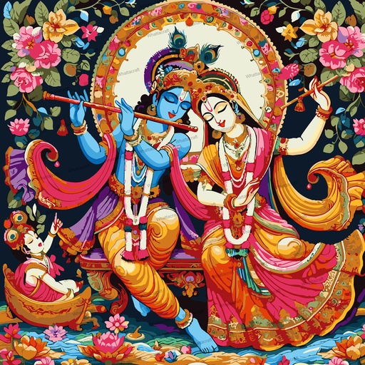 [WAC1-34] Krishna And Radha - Rolled Paint By Numbers