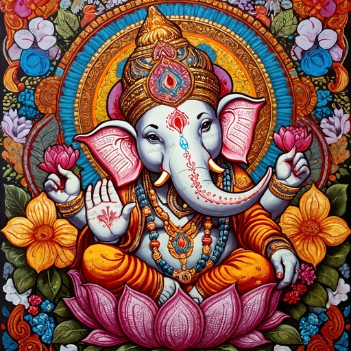 [WAC1-49] Ganpati Bappa Morya - Rolled Paint By Numbers