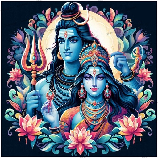 [WAC1-48] Shiv & Parvati - Rolled Paint By Numbers
