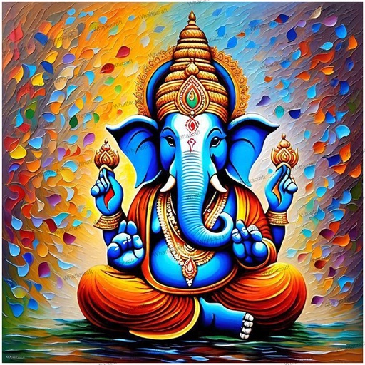 [WAC1 - 81] Blessing Ganesh Ji - Rolled Paint By Numbers