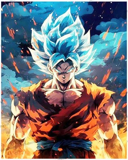[WAC1-50] Goku Super Saiyan Anime - Rolled Paint By Numbers