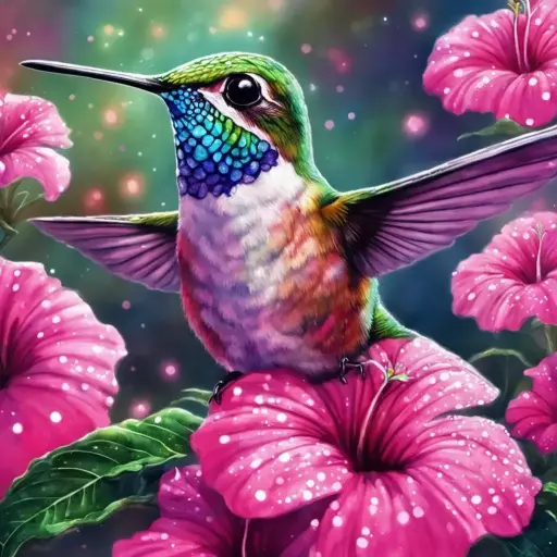[WAC1-59] Humming Bird - Rolled Paint By Numbers 