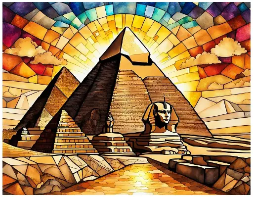 [WAC1-62] Egyptian Pyramids - Rolled Paint By Numbers 