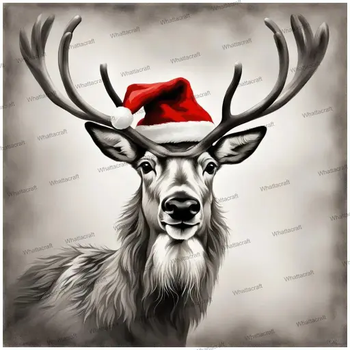 [WAC1-61] Christmas Deer - Rolled Paint By Numbers 