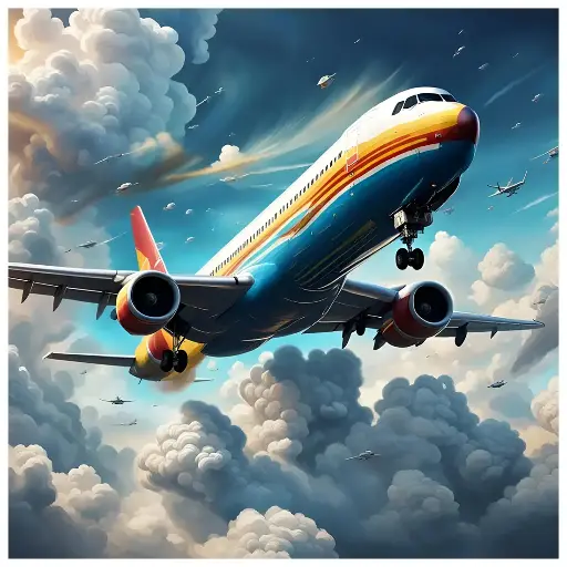 [WAC1-65] Aeroplane Flying High - Rolled Paint By Numbers 