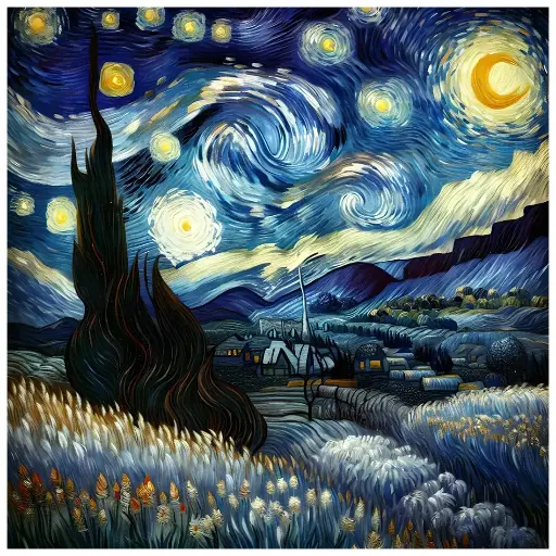 [WAC1-68]  Starry Night - Rolled Paint By Numbers