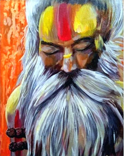 [WAC1-7] Guru The Indian Monk - Rolled Paint By Numbers