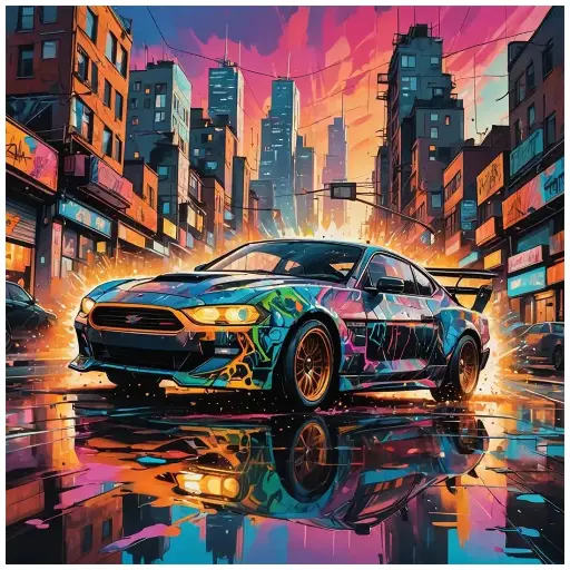[WAC1-88] Mustang Hot Rod - Rolled Paint By Numbers 