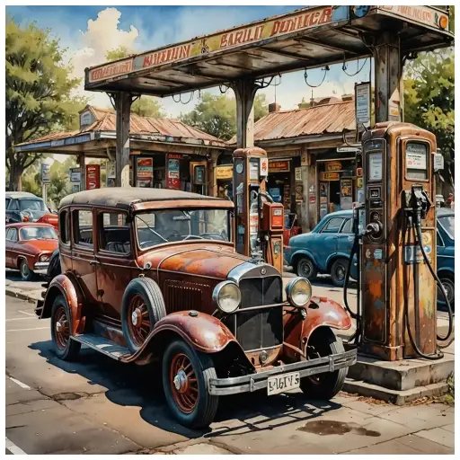[WAC1-90]  Rusty Oldtimer car - Rolled Paint By Numbers 