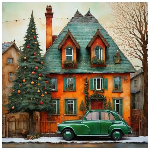 [WAC1-95] Christmas Home - Rolled Paint By Numbers 