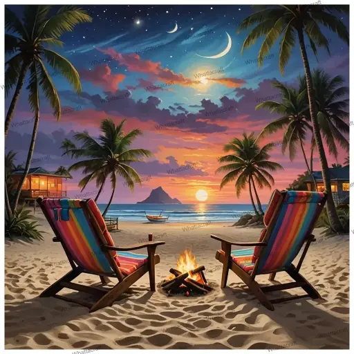 [WAC1-103] Beach Sunset - Rolled Paint By Numbers 