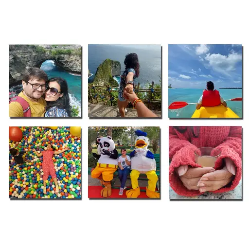 6 Customized Photo Flexible Fridge Magnets, 3x3 inches