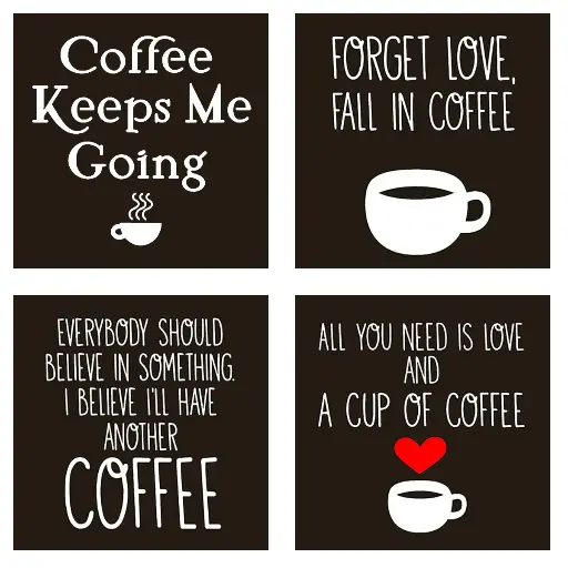 Coffee Lovers Fridge Magnets - Set of 4 Magnets