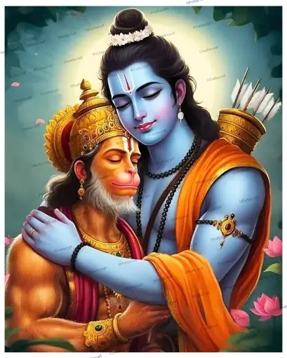 [WAC1-116] Ram & Hanuman ji Religious  - Rolled Paint By Numbers 