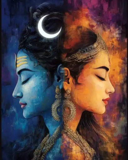 [WAC 129]  Shiv Parvati - Rolled Paint By Numbers 