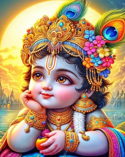 [WAC 131]  Lord  Krishna - Rolled Paint By Numbers 
