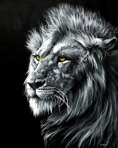 [WAC1-13] Lion King Of The Jungle - Rolled Paint By Numbers