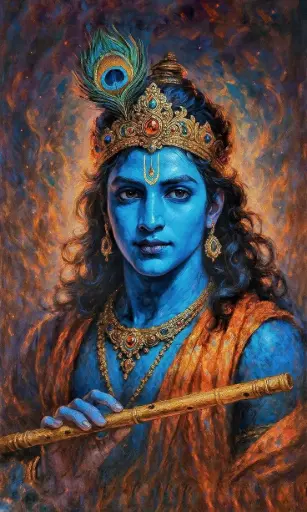 [WAC - 134] Lord Krishna - Rolled Paint By Numbers 